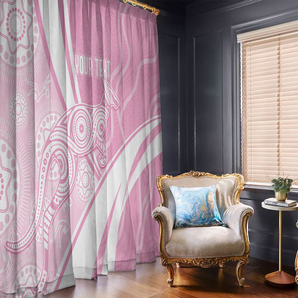 Australia Bowls Personalised Indigenous Pink Round Window Curtain