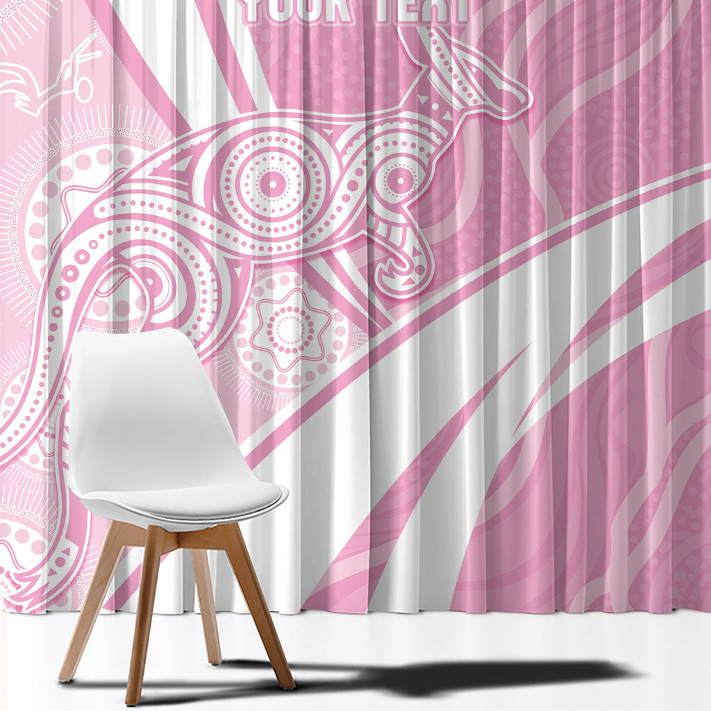 Australia Bowls Personalised Indigenous Pink Round Window Curtain