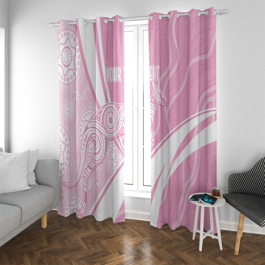 Australia Bowls Personalised Indigenous Pink Round Window Curtain