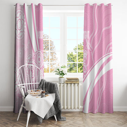 Australia Bowls Personalised Indigenous Pink Round Window Curtain