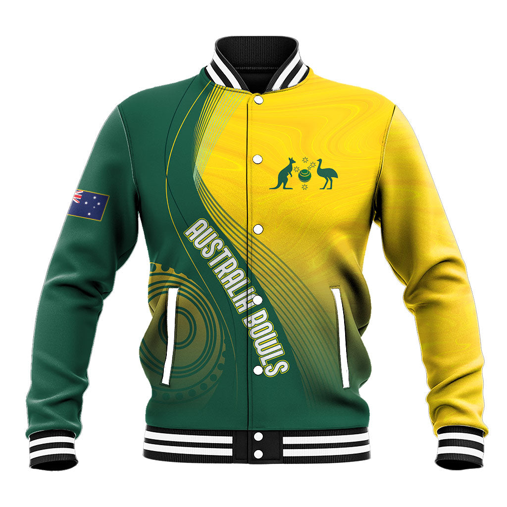 Australia Bowls Personalised Baseball Jacket Basic Marble Glaze - National Color