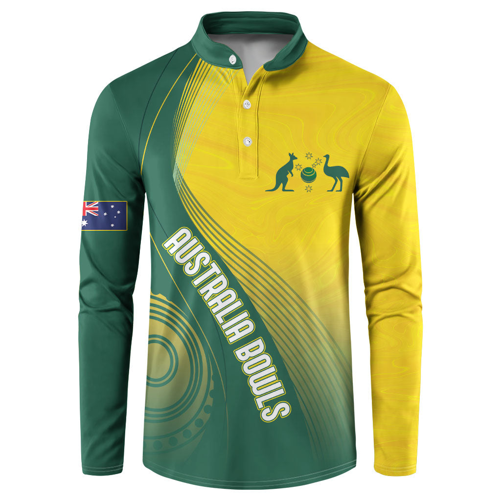 Australia Bowls Personalised Button Sweatshirt Basic Marble Glaze - National Color