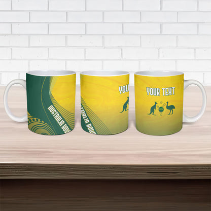 Australia Bowls Personalised Ceramic Mug Basic Marble Glaze - National Color