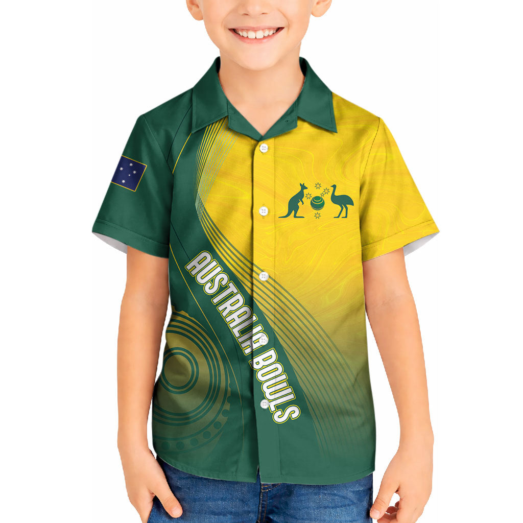 Australia Bowls Personalised Kid Hawaiian Shirt Basic Marble Glaze - National Color