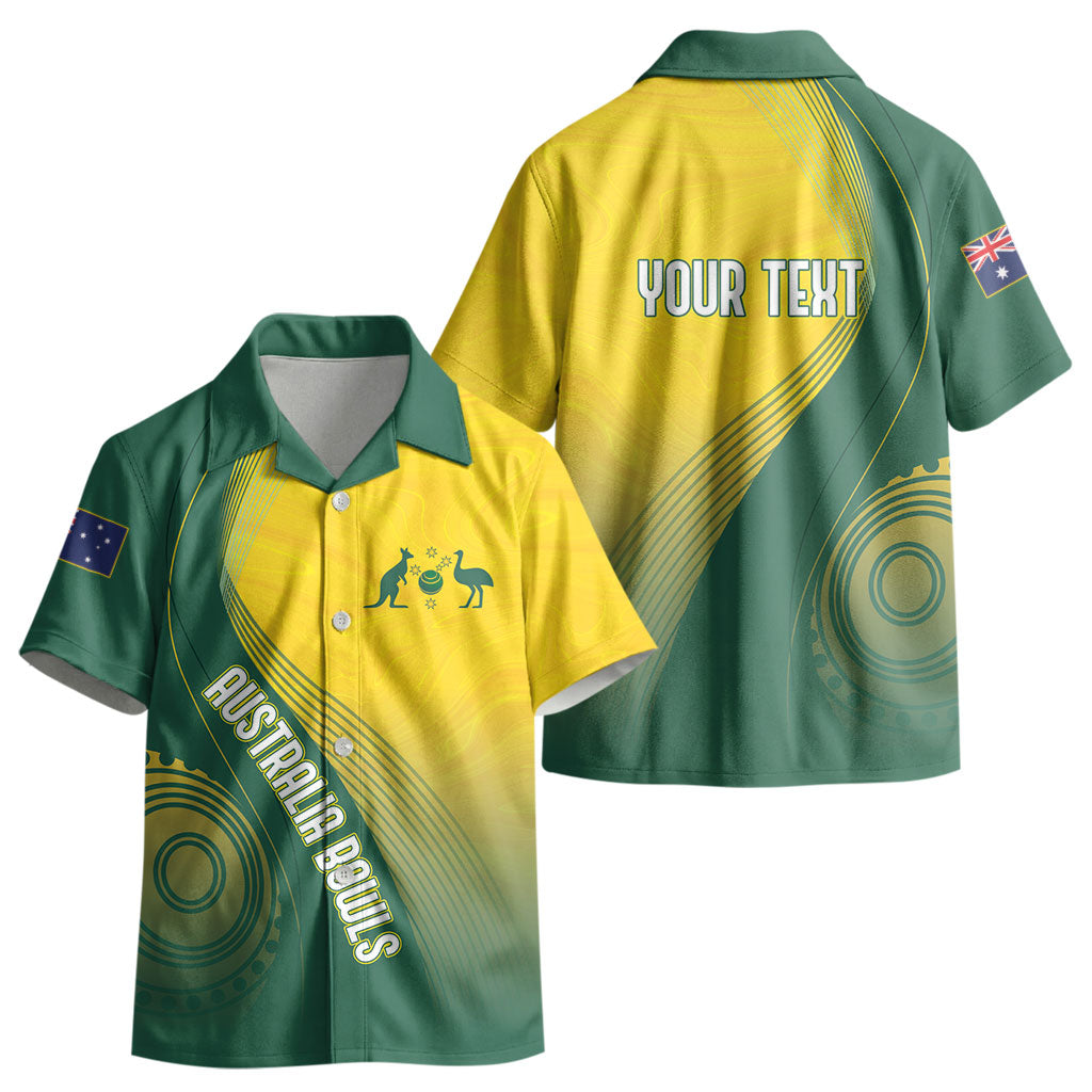 Australia Bowls Personalised Kid Hawaiian Shirt Basic Marble Glaze - National Color