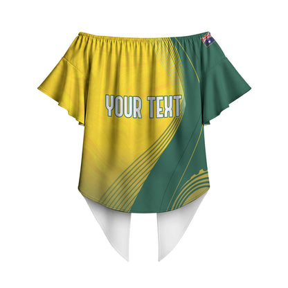 Australia Bowls Personalised Off Shoulder Wrap Waist Top Basic Marble Glaze - National Color