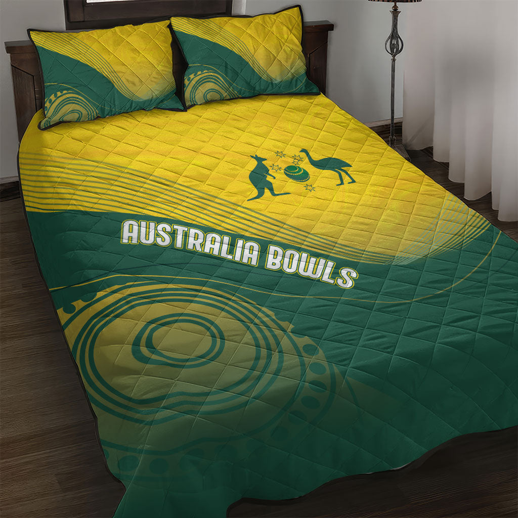 Australia Bowls Quilt Bed Set Basic Marble Glaze - National Color