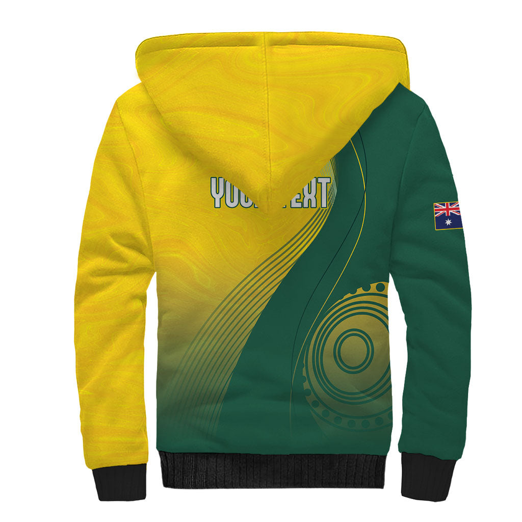 Australia Bowls Personalised Sherpa Hoodie Basic Marble Glaze - National Color