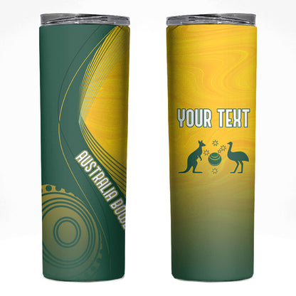 Australia Bowls Personalised Skinny Tumbler Basic Marble Glaze - National Color