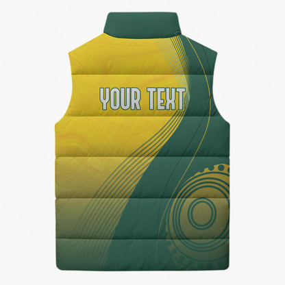 Australia Bowls Personalised Sleeveless Puffer Jacket Basic Marble Glaze - National Color