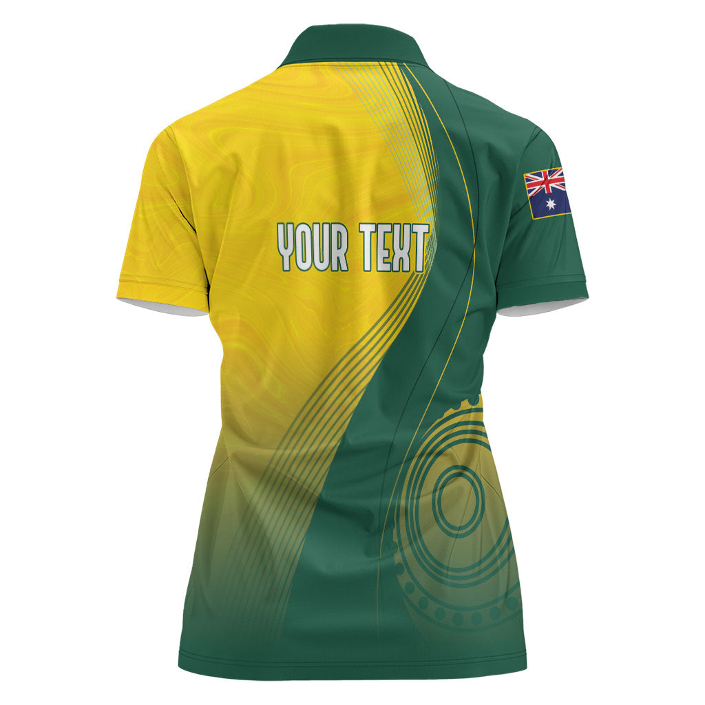 Australia Bowls Personalised Women Polo Shirt Basic Marble Glaze - National Color