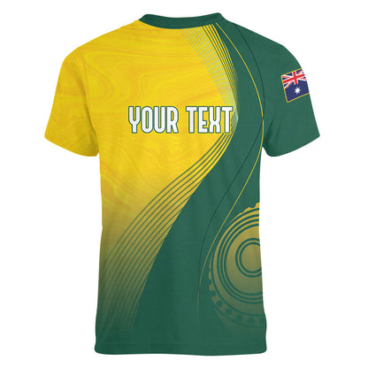 Australia Bowls Personalised Women V-Neck T-Shirt Basic Marble Glaze - National Color