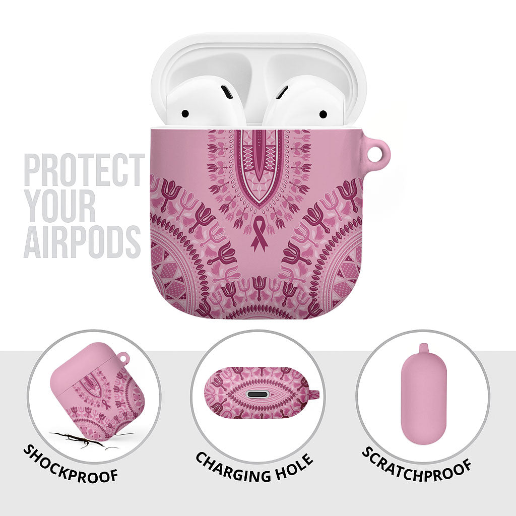 Dashiki Glamorous Pink AirPods Case Breast Cancer Fighter