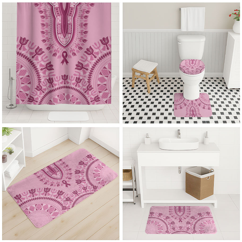 Dashiki Glamorous Pink Bathroom Set Breast Cancer Fighter