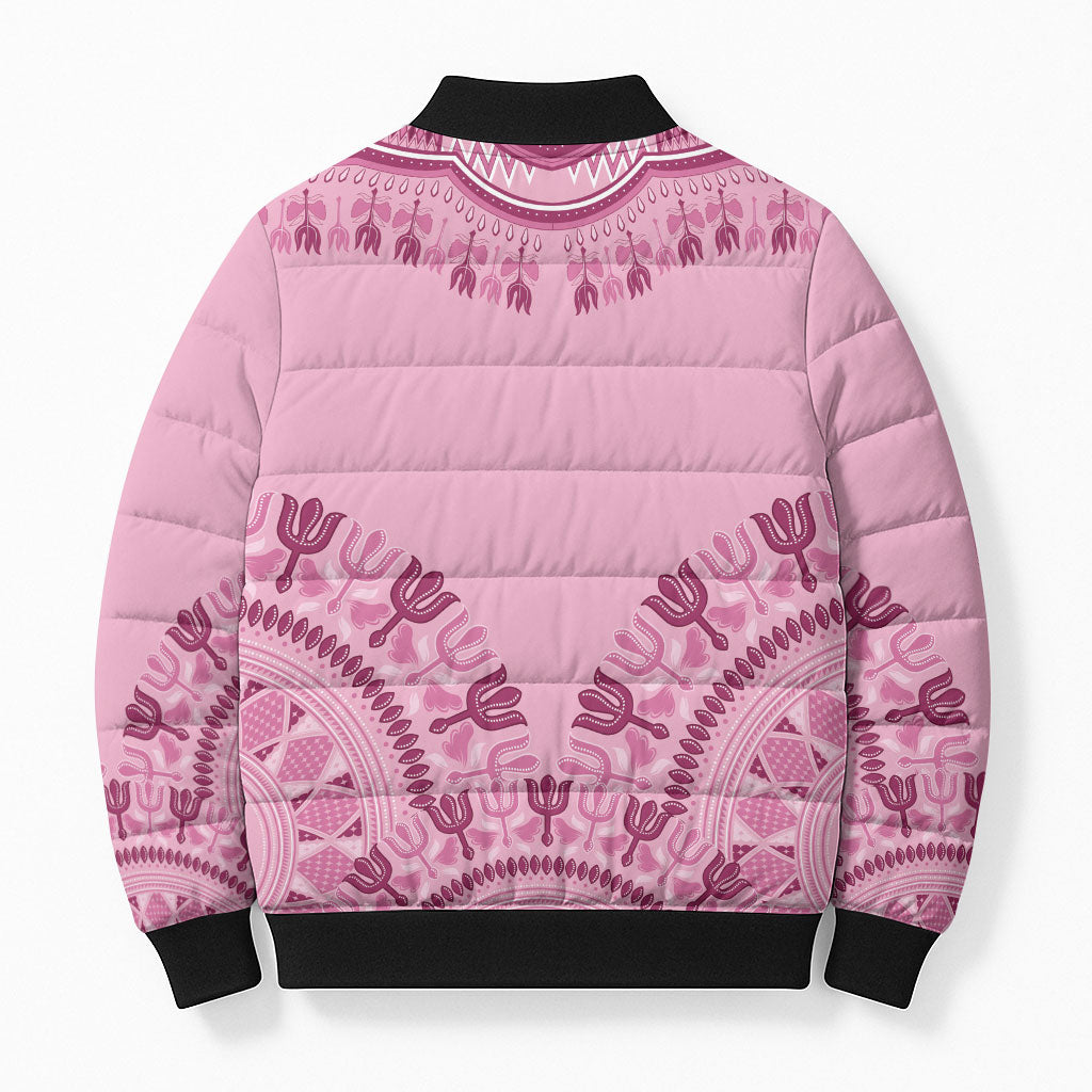 Dashiki Glamorous Pink Bomber Puffer Jacket Breast Cancer Fighter