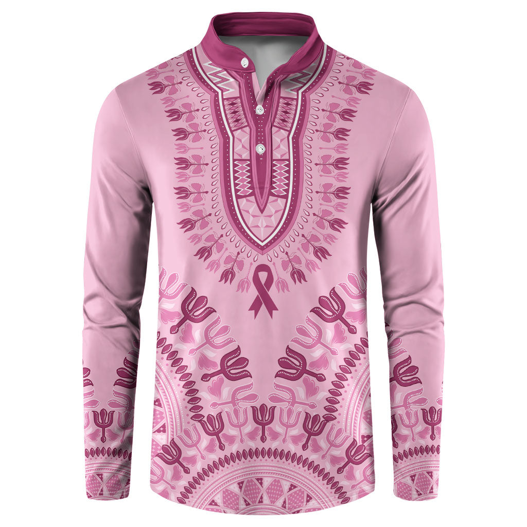 Dashiki Glamorous Pink Button Sweatshirt Breast Cancer Fighter