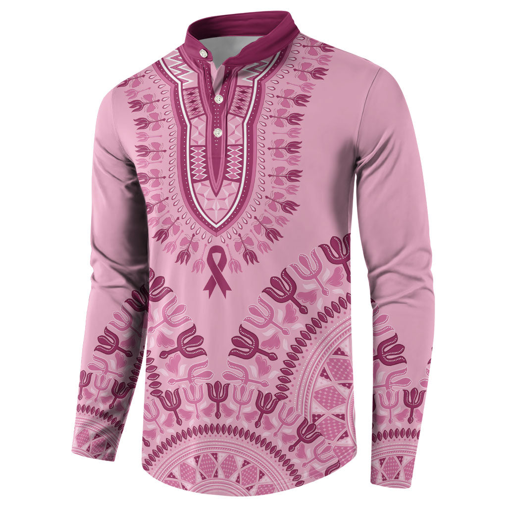 Dashiki Glamorous Pink Button Sweatshirt Breast Cancer Fighter