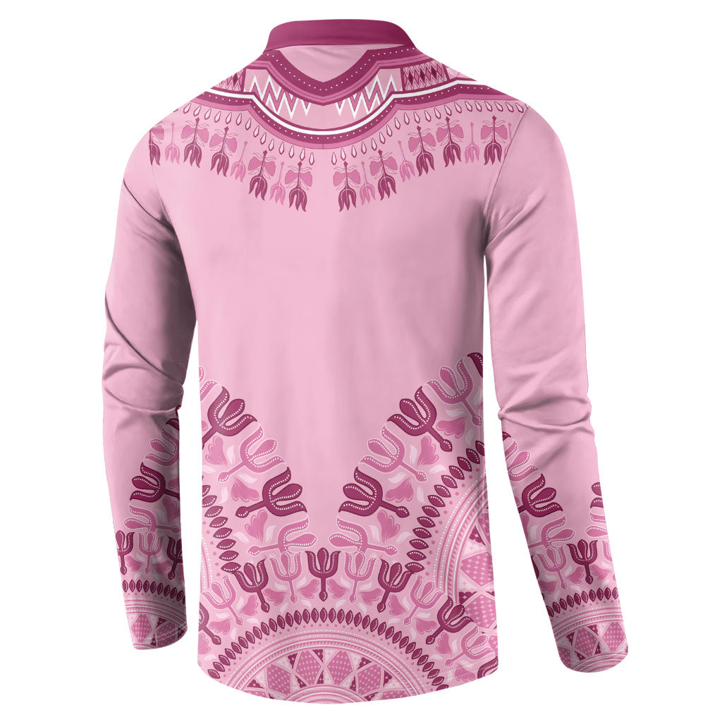 Dashiki Glamorous Pink Button Sweatshirt Breast Cancer Fighter