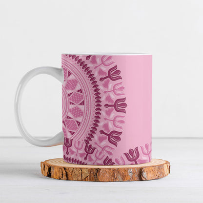 Dashiki Glamorous Pink Ceramic Mug Breast Cancer Fighter