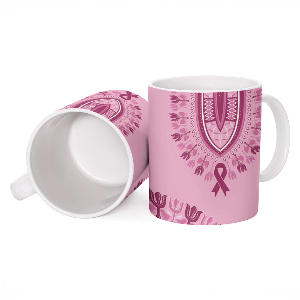 Dashiki Glamorous Pink Ceramic Mug Breast Cancer Fighter