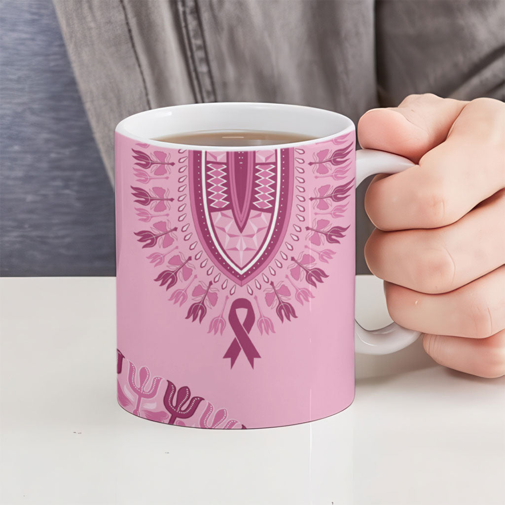 Dashiki Glamorous Pink Ceramic Mug Breast Cancer Fighter