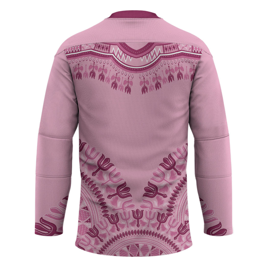 Dashiki Glamorous Pink Hockey Jersey Breast Cancer Fighter