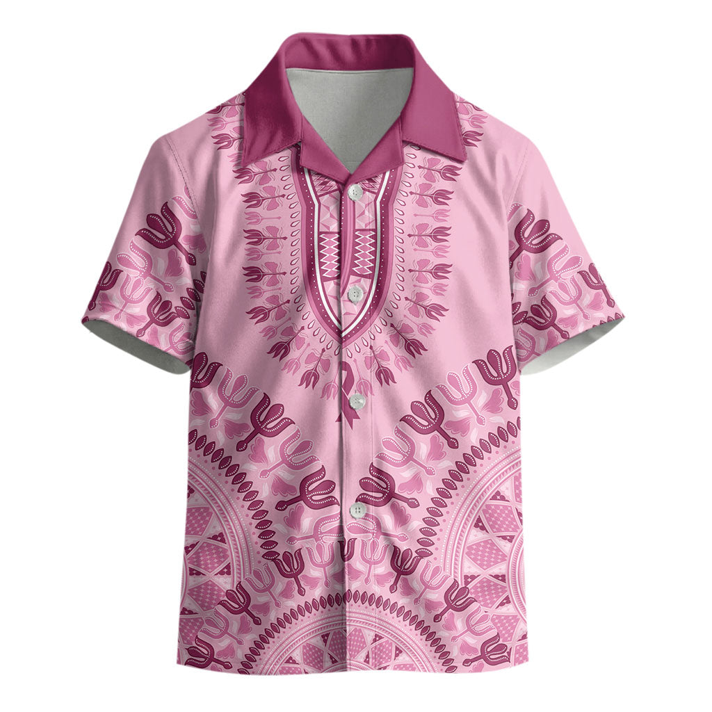 Dashiki Glamorous Pink Kid Hawaiian Shirt Breast Cancer Fighter