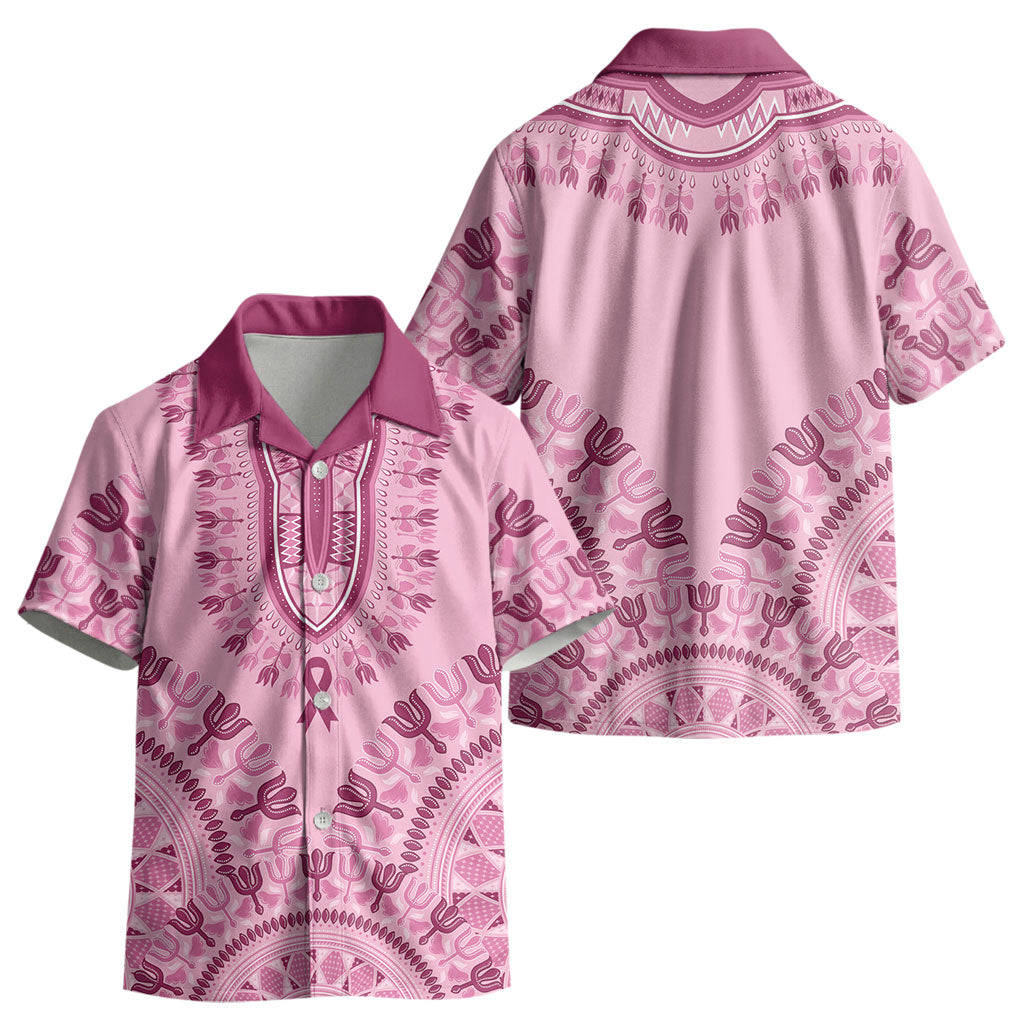 Dashiki Glamorous Pink Kid Hawaiian Shirt Breast Cancer Fighter