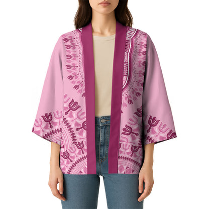 Dashiki Glamorous Pink Kimono Breast Cancer Fighter
