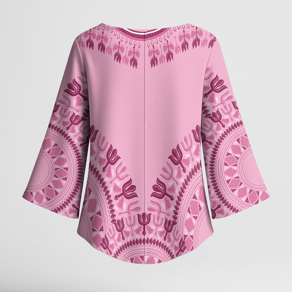 Dashiki Glamorous Pink Kimono Sleeve Blouse Breast Cancer Fighter