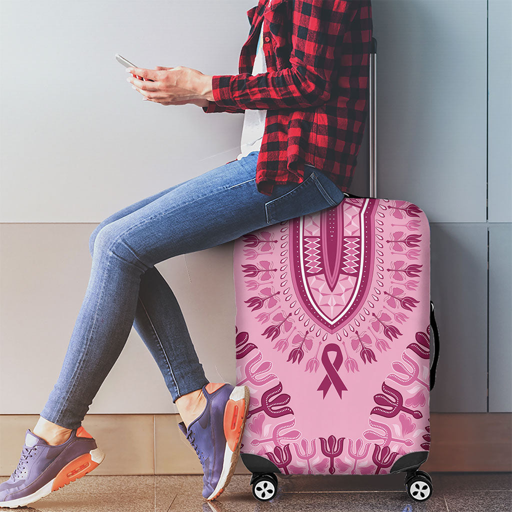 Dashiki Glamorous Pink Luggage Cover Breast Cancer Fighter