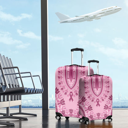 Dashiki Glamorous Pink Luggage Cover Breast Cancer Fighter