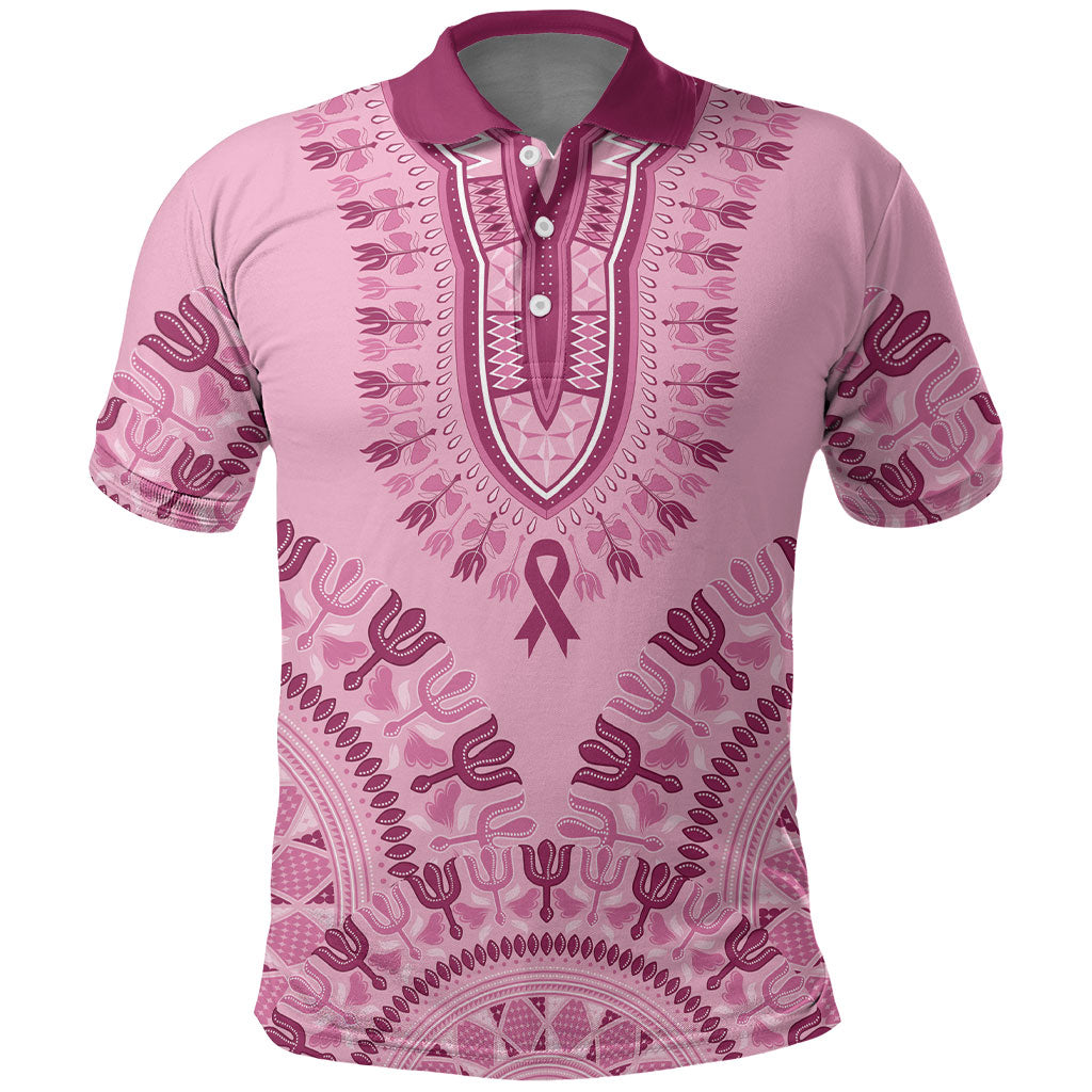 Dashiki Glamorous Pink Polo Shirt Breast Cancer Fighter