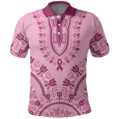 Dashiki Glamorous Pink Polo Shirt Breast Cancer Fighter
