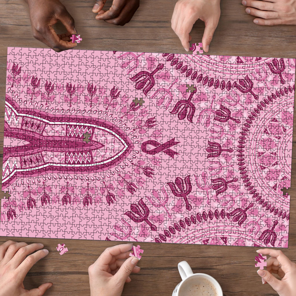 Dashiki Glamorous Pink Puzzle Breast Cancer Fighter