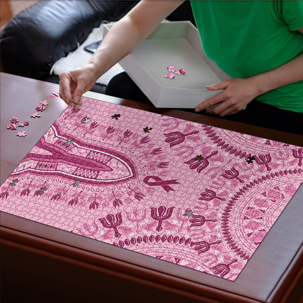 Dashiki Glamorous Pink Puzzle Breast Cancer Fighter