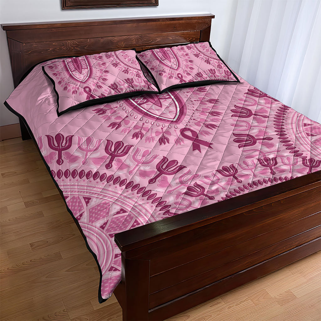 Dashiki Glamorous Pink Quilt Bed Set Breast Cancer Fighter