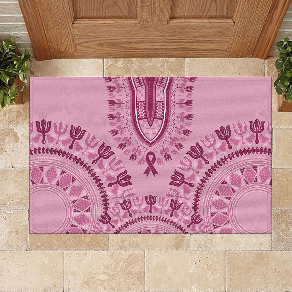 Dashiki Glamorous Pink Rubber Doormat Breast Cancer Fighter