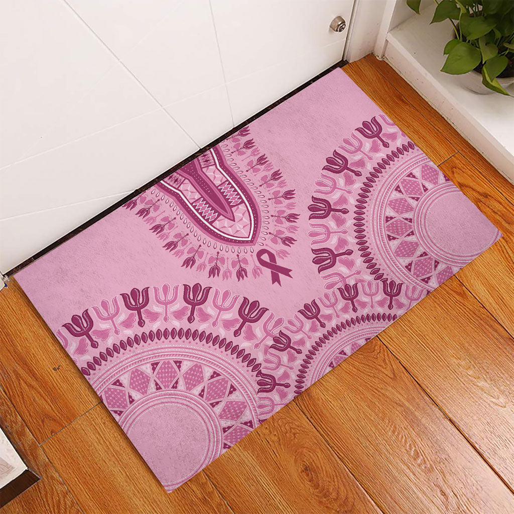 Dashiki Glamorous Pink Rubber Doormat Breast Cancer Fighter