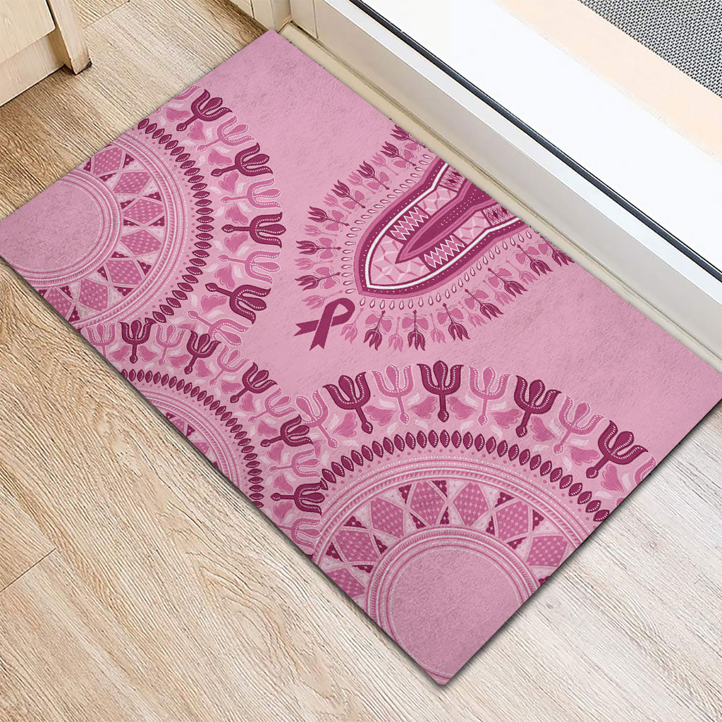 Dashiki Glamorous Pink Rubber Doormat Breast Cancer Fighter
