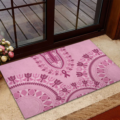 Dashiki Glamorous Pink Rubber Doormat Breast Cancer Fighter