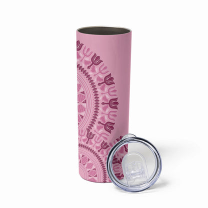 Dashiki Glamorous Pink Skinny Tumbler Breast Cancer Fighter