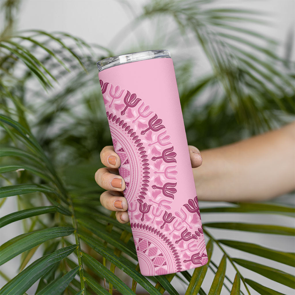 Dashiki Glamorous Pink Skinny Tumbler Breast Cancer Fighter