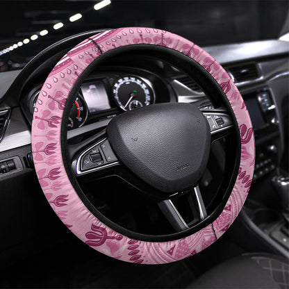 Dashiki Glamorous Pink Steering Wheel Cover Breast Cancer Fighter