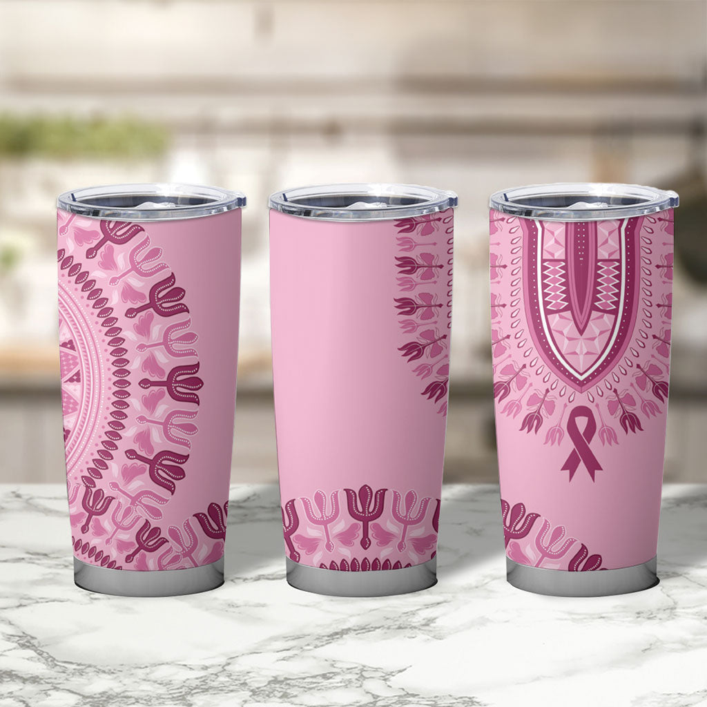 Dashiki Glamorous Pink Tumbler Cup Breast Cancer Fighter