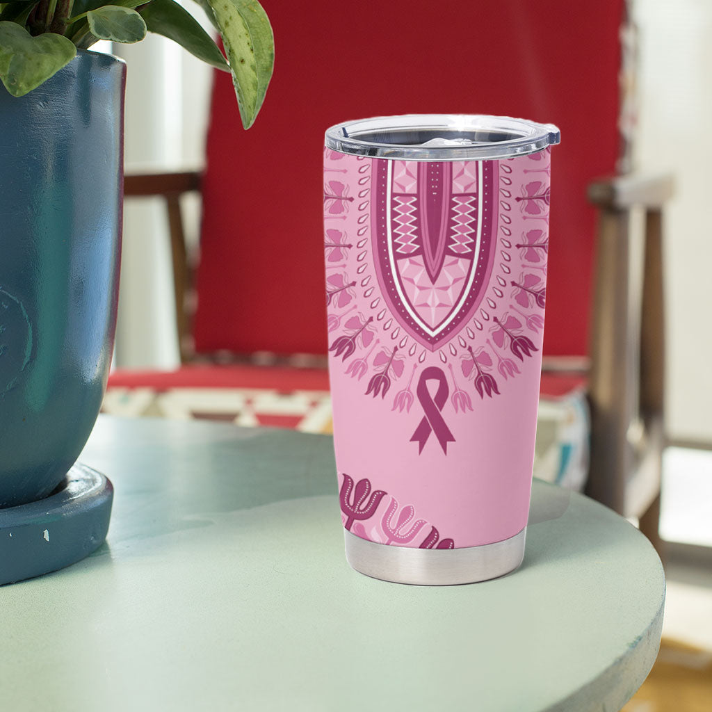 Dashiki Glamorous Pink Tumbler Cup Breast Cancer Fighter