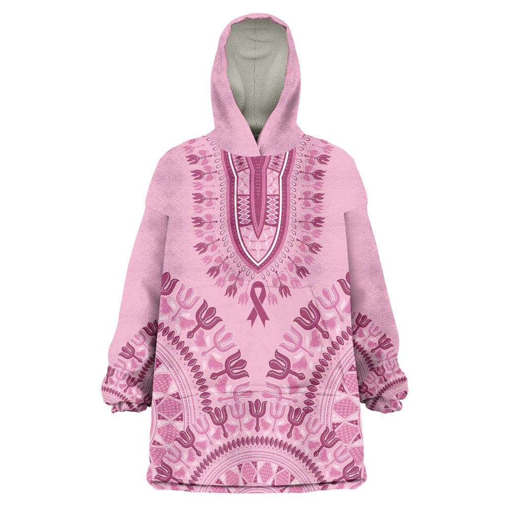 Dashiki Glamorous Pink Wearable Blanket Hoodie Breast Cancer Fighter