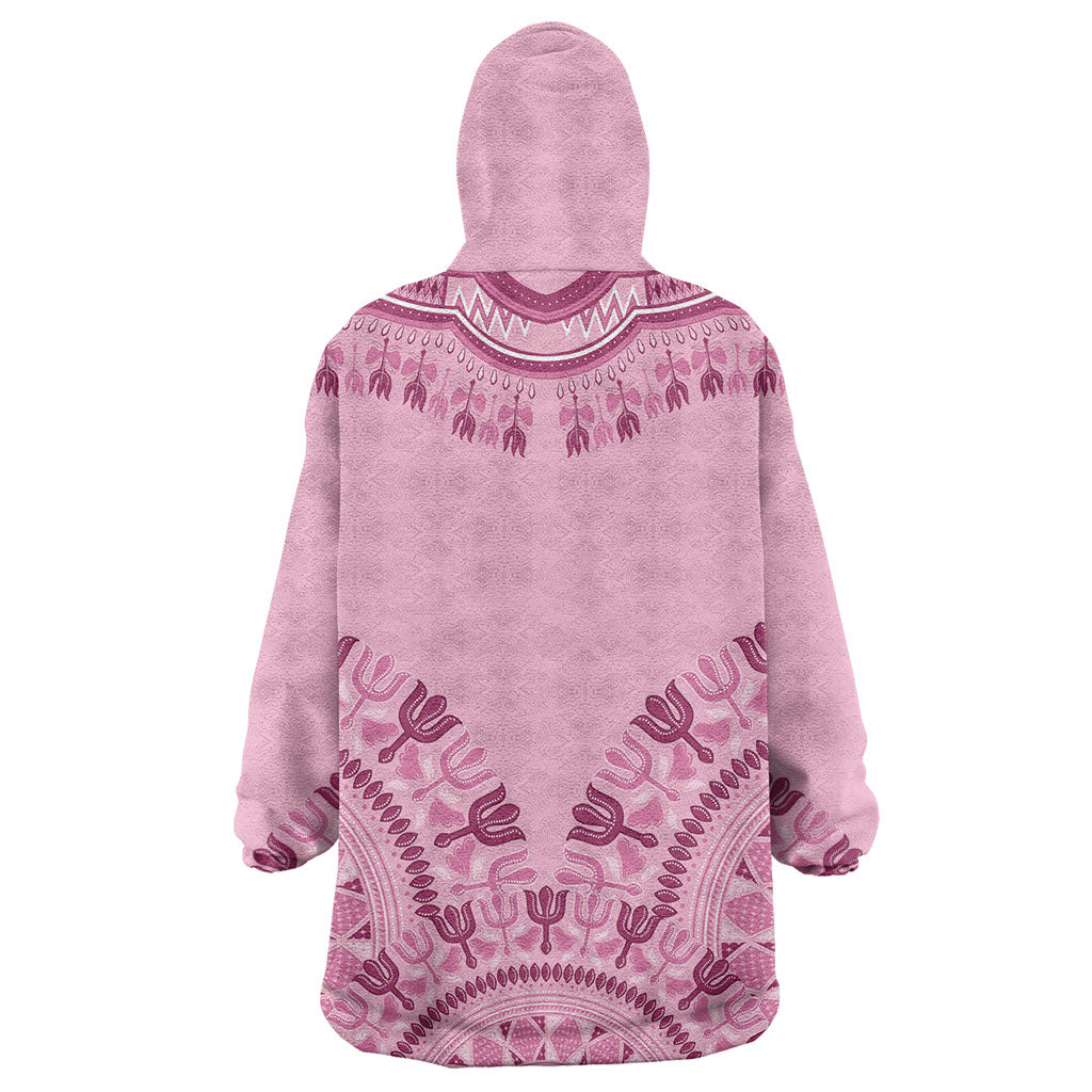 Dashiki Glamorous Pink Wearable Blanket Hoodie Breast Cancer Fighter