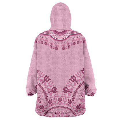Dashiki Glamorous Pink Wearable Blanket Hoodie Breast Cancer Fighter