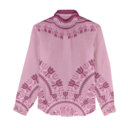 Dashiki Glamorous Pink Women Casual Shirt Breast Cancer Fighter
